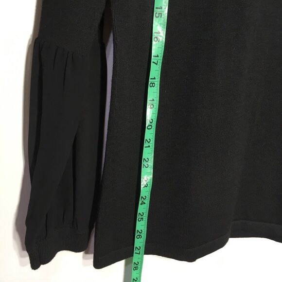 CALVIN‎ KLEIN SHEER CHIFFON SLEEVE KNIT V-NECK SWEATER TOP M NWT CAREERWEAR - Picture 6 of 10